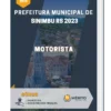 Apostila Motorista Prefeitura de Sinimbu RS 2023