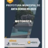 Apostila Motorista Prefeitura de Anta Gorda RS 2023
