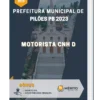Apostila Motorista CNH D Prefeitura de Pilões PB 2023