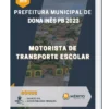 Apostila Motorista De Transporte Escolar Prefeitura de Dona Inês PB 2023