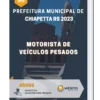 Apostila Motorista de Veículos Pesados Prefeitura de Chiapetta RS 2023