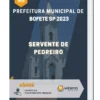 Apostila Servente de Pedreiro Prefeitura de Bofete SP 2023