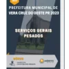 Apostila Serviços Gerais Pesados Prefeitura de Vera Cruz do Oeste PR 2023