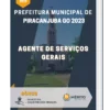 Apostila Agente De Serviços Gerais Prefeitura de Piracanjuba GO 2023
