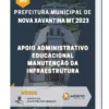 Apostila Apoio Administrativo Educacional Manutenção da Infraestrutura Prefeitura de Nova Xavantina MT 2023