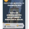 Apostila Auxiliar Administrativo Departamento Assistência Social Prefeitura de Pracinha SP 2023