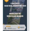 Apostila Auxiliar De Serviços Gerais Concurso SAAE Raul Soares MG 2023