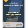 Apostila Auxiliar de Serviços Gerais Concurso Aroeiras do Itaim PI 2023
