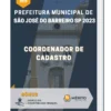 Apostila Coordenador de Cadastro Prefeitura de São José do Barreiro SP 2023