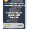 Apostila Cozinheiro Para Alimentação Escolar Prefeitura de Primavera do Leste MT 2023