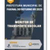 Apostila Monitor de Transporte Escolar Prefeitura de Faxinal do Soturno RS 2023