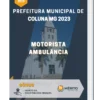 Apostila Motorista Ambulância Prefeitura de Coluna MG 2023