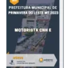 Apostila Motorista CNH E Prefeitura de Primavera do Leste MT 2023