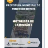 Apostila Motorista de Caminhão I Prefeitura de Pomerode SC 2023