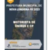 Apostila Motorista de Ônibus e CP Prefeitura de Nova Londrina PR 2023