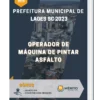 Apostila Operador De Máquina De Pintar Asfalto Prefeitura de Lages SC 2023