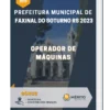 Apostila Operador de Máquinas Prefeitura de Faxinal do Soturno RS 2023