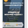 Apostila Operador de Máquinas Pesadas I Prefeitura de Caraguatatuba SP 2023