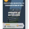 Apostila Operador de Motosserra Prefeitura de Caraguatatuba SP 2023