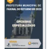Apostila Operário Especializado Prefeitura de Faxinal do Soturno RS 2023