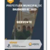 Apostila Servente Prefeitura de Saudades SC 2023