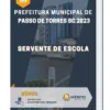 Apostila Servente De Escola Prefeitura de Passo de Torres SC 2023