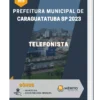 Apostila Telefonista Prefeitura de Caraguatatuba SP 2023