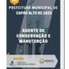 Apostila Agente de Conservação e Manutenção Prefeitura de Capão Alto SC 2023