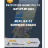 Apostila Auxiliar De Serviços Gerais Prefeitura de Matupá MT 2023