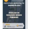 Apostila Auxiliar De Serviços Gerais Feminino Prefeitura de Sarandi PR 2023