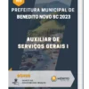 Apostila Auxiliar de Serviços Gerais I Prefeitura de Benedito Novo SC 2023