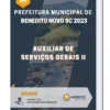 Apostila Auxiliar de Serviços Gerais II Prefeitura de Benedito Novo SC 2023