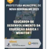 Apostila Educador De Desenvolvimento Da Educação Básica I Monitor I Prefeitura de Nova Serrana MG 2023