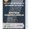 Apostila Monitor de Transporte Escolar Prefeitura de São Gabriel da Palha ES 2023