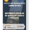 Apostila Motorista Escolar de Veículos Leves e Pesados Prefeitura de Limeira SP 2023