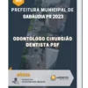 Apostila Odontólogo Cirurgião Dentista PSF Prefeitura de Sabáudia PR 2023