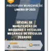 Apostila Oficial de Manutenção de Máquinas e Veículos Mecânico de Veículos Pesados Prefeitura de Limeira SP 2023