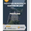 Apostila Psicólogo Prefeitura de Guiricema MG 2023