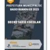 Apostila Secretário Escolar Prefeitura de Baixo Guandu ES 2023