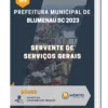 Apostila Servente De Serviços Gerais Prefeitura de Blumenau SC 2023