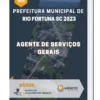 Apostila Agente de Serviços Gerais Prefeitura de Rio Fortuna SC 2023