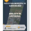 Apostila Analista de Licitações Prefeitura de Ilhota SC 2023