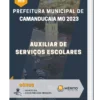 Apostila Auxiliar De Serviços Escolares Prefeitura de Camanducaia MG 2023