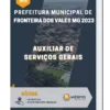Apostila Auxiliar De Serviços Gerais Prefeitura de Fronteira dos Vales MG 2023