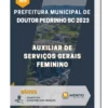 Apostila Auxiliar De Serviços Gerais Feminino Prefeitura de Doutor Pedrinho SC 2023