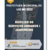 Apostila Auxiliar De Serviços Urbanos I Jardineiro Prefeitura de Luz MG 2023