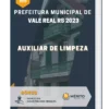 Apostila Auxiliar de Limpeza Prefeitura de Vale Real RS 2023