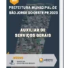 Apostila Auxiliar de Serviços Gerais Prefeitura de São Jorge do Oeste PR 2023