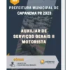 Apostila Auxiliar de Serviços Gerais II Motorista Prefeitura de Capanema PR 2023
