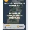 Apostila Auxiliar de Serviços Gerais Masculino Prefeitura de Sales SP 2023